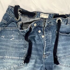 Free People We The Free Drawstring Waist Wide Leg Jeans Size 31